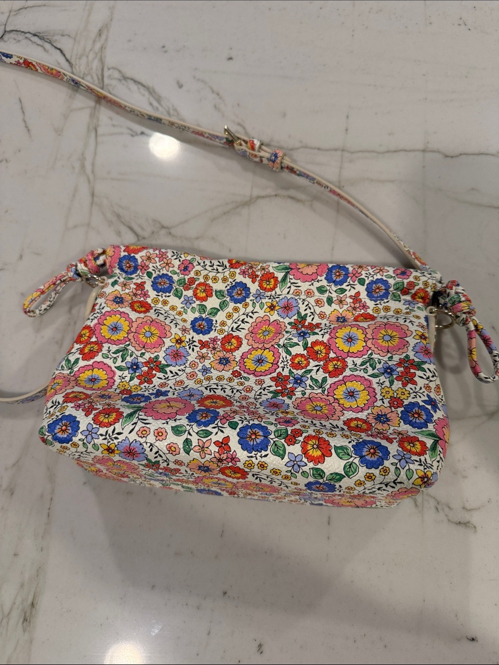 Talbots Floral Leather Crossbody Bag